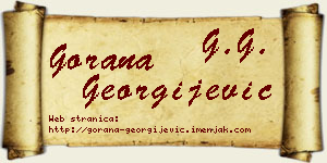 Gorana Georgijević vizit kartica